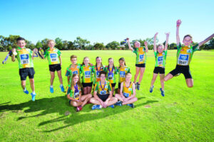 Athletes jumping for joy