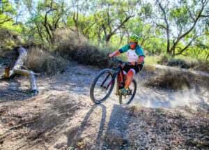 Triathlete on beaten track