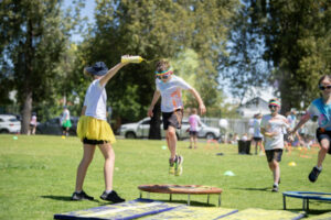 Students paint the school rainbow