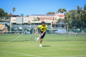 Tennis International players hit the court