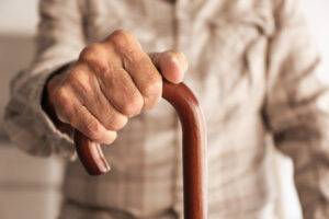 Walking stick used against police