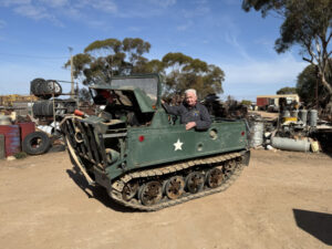 Vintage military vehicles gather in