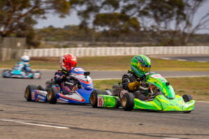 Kart action lights up the track