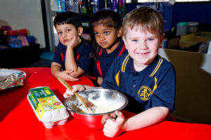 Trinity Lutheran College Preps get into the pancake mix